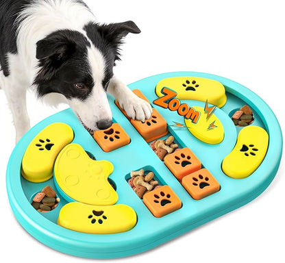 Dog Puzzle Toy, Interactive Treat Puzzle for IQ Training & Mental Stimulation, Non-Slip Slow Feeder Enrichment Boredom Buster for Puppies Small Medium Large Dogs Cats, Blue Gift