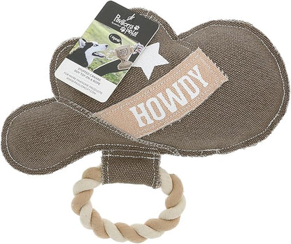 Pavilion Gift Company - Howdy - Canvas Rope Dog Toy Cowboy Hat Western Tug of War Puppy K9 Doggy Lover Parent Gift