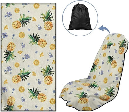 SEANATIVE Pineapple Seat Cover Towel, Sweat Carseat Protector, Car Towel Cushion Cover Perfect for Car Truck SUV Seat, Great for Surfing Yoga Gym Workout