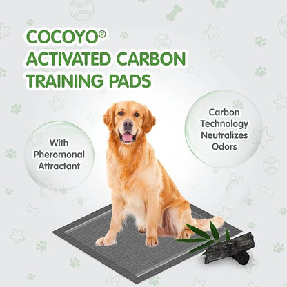 COCOYO Dog Training Pads Large Size丨Activated Charcoal Block Urine Odor Puppy Pads丨Ultra Absorbent Leakproof Dog Pee Pads (40 Count, XL 34" x28