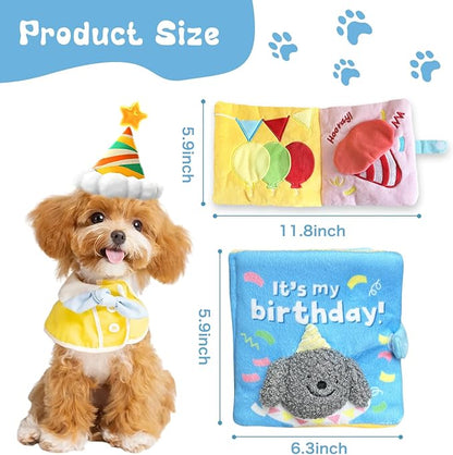Hide and Seek Dog Toys, Birthday for Dogs Interactive Stuffed Pet Slow Feeder Dog Treat, Interactive for Small Medium Dogs