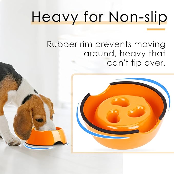 Super Design Slow Feeder Dog Bowl, 1.5 Cup, Non-Slip, Heat-Resistant, Suitable for Medium to Large Dogs