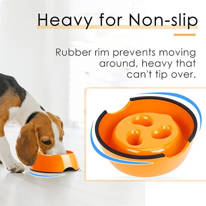 Super Design Slow Feeder Dog Bowl, 1.5 Cup, Non-Slip, Heat-Resistant, Suitable for Medium to Large Dogs