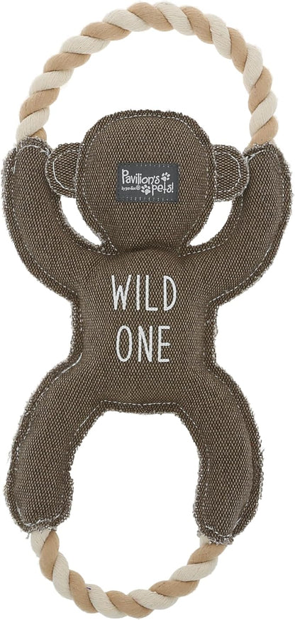 Pavilion Gift Company - Wild - Canvas Rope Dog Toy Monkey Humor Tug of War Puppy K9 Doggy Lover Parent Gift