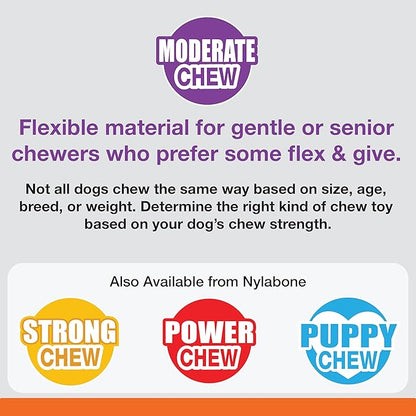 Nylabone Oval Ring Flexi Chew Toy for Dogs, Flexible Dog Toys for Moderate & Gentle Chewers, Chicken Flavor, Medium - Up to 35 lbs, 1 Count