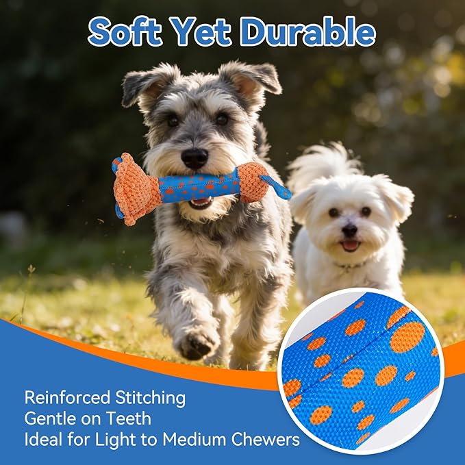 Squeaky Dog Toys, Interactive Dog Toys for Indoor Play, Lion Rabbit Fog Dog Toys with Durable Fabric Material for Small Medium Large Dogs - 3pack