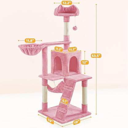 Yaheetech Cat Tree Tower for Indoor Kitten, Multi-Level Cat Towers Condo with Scratching Posts & Tunnel, Pet Furniture
