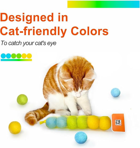 100% Wool Felt Cat Toy Balls – 6-Pack, 3 Colors – Natural, Durable & Safe Size for Indoor Cats