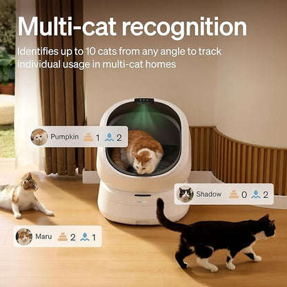 PETLIBRO Automatic Cat Litter Box Bundle with Accessories Kit, Open Top Self Cleaning Cat Litter Box with AI-Camera Waste Analysis, Odor Control, Multi-Cat Recognition, Usage Tracking & Safety Sensors