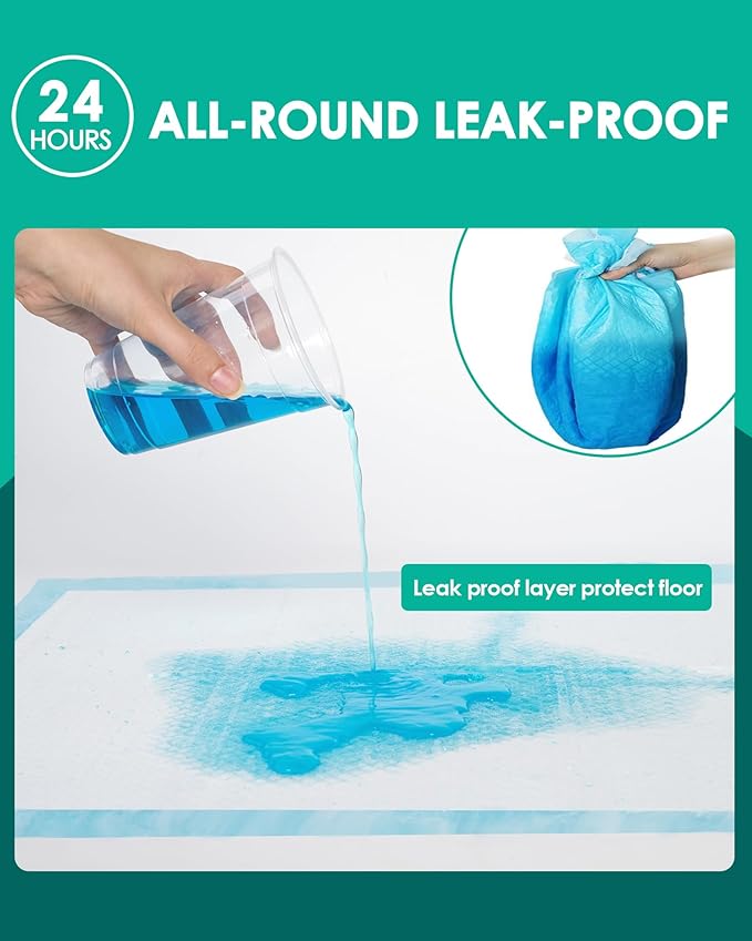 JollyMate Punny Pee Pads 22"x22", 100 Pack Strong Absorption & Leak-Proof Dog Pee Pads, Waterproof and Quick-Dry Pee Pads for Dogs and Cats, Rabbits