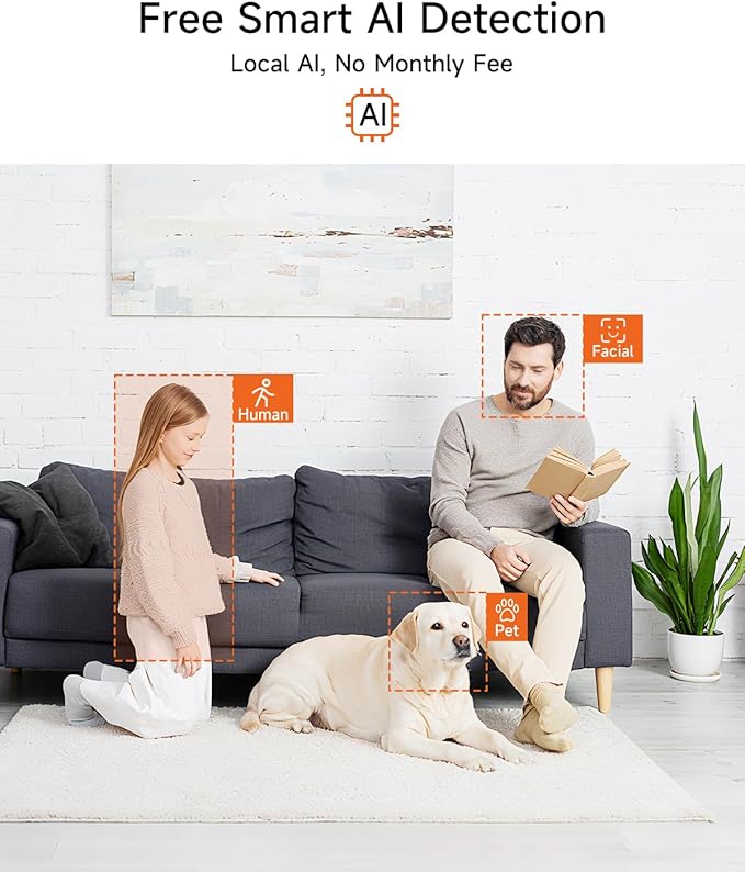 2 Pack 5G Pet Camera Indoor with Phone App, 3K Cat Dog Camera with Speaker, 5MP Cameras for Home Security, Person/Pet/Facial AI Detection Pan-Tilt Motion Tracking, 2-Way Talk, 2.4G/5G Dual-Band Wi-Fi