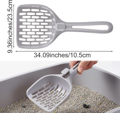 Cat Litter Scoop Non Stick Cat Sifting Litter Scoop Shovel with Hook Kitty Scooper Easy Sifting with 8-Shaped Hole Design for Box Clumping Crystal Litters Pellets