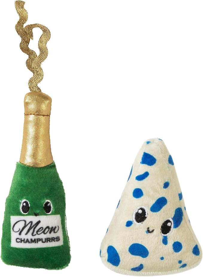 Quirky Kitty Wine & Cheese Catnip Plush Cat Toy, Pack of 2