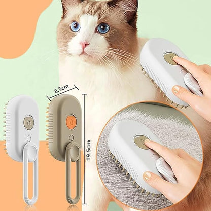 Cat Steam Brush, 4 in 1 Steam Cat Brush, Anti-Static Cats Steamer Brushes for Shedding & Grooming, 4 in 1 Pet Grooming Comb