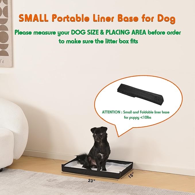 Small Portable Dog Pee Pad Holder for Travel, Foldable Liner Base 23''x15'' With Fixing Clips, Waterproof Litter Box, Easy Clean Indoor Potty for Puppy Training