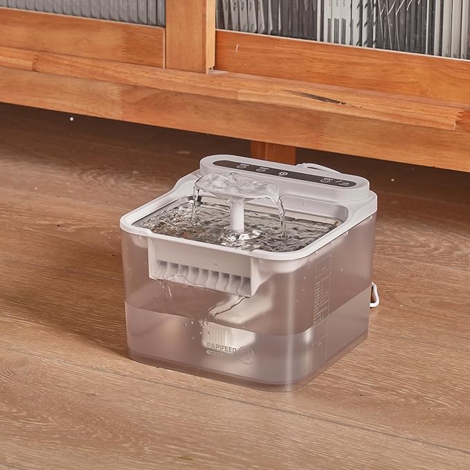 Cordless Cat Water Fountain, 1500mah Rechargetable Battery Operated Water Fountain for Cats Dogs,84Oz/2.5L Automatic Pet Water Dispenser for Dog Small Animals Outdoor Indoor