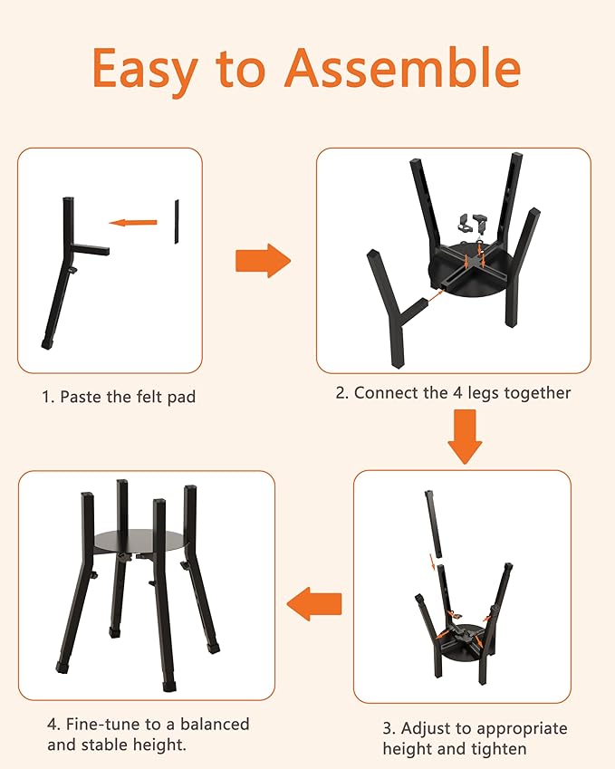 Piskyet Raised Dog Bowl Stand for Large Dogs Adjustable Elevated Dog Bowl Fits 6-10" Bowls, Height Adjustable to 7.5-15" Tall,Single Food and Water Stand Feeder(Bowl not Included)