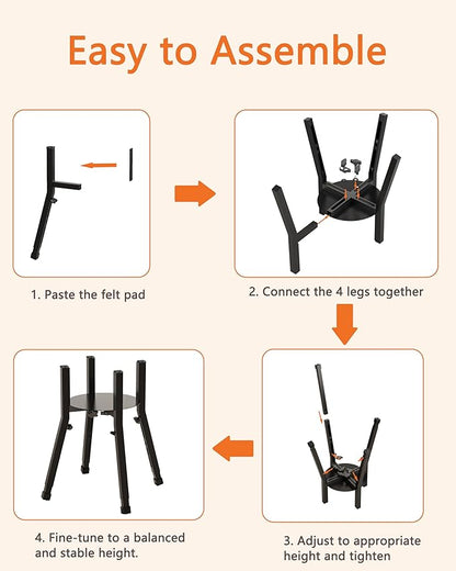 Piskyet Raised Dog Bowl Stand for Large Dogs Adjustable Elevated Dog Bowl Fits 6-10" Bowls, Height Adjustable to 7.5-15" Tall,Single Food and Water Stand Feeder(Bowl not Included)