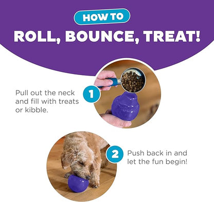 Outward Hound by Planet Dog Lil' Snoop Dog Toy – Treat‑Dispenser Puzzle Ball, Interactive Slow Feeder, Small to Medium Dogs, Bouncy & Mint-Infused, Purple, 3.9"