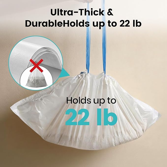 M1 Original Cat Litter Box Waste Bags, 40-Pack Drawstring Liners for Most Self-Cleaning Litter Boxes, Extra Thick Heavy-Duty Drawer Liners, 26" x 11.8", Holds Up to 22 lb