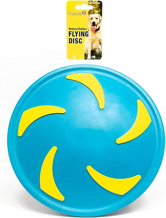 Roscoe's Pet Products Natural Rubber Flying Disc Toy for Dogs. Safe and Non-Toxic.