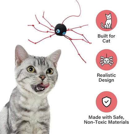 Cat Wand Spider Refills, Teaser Wand Cat Toy Replacement, Spider Replacement Refills, Cat Spider Toys, Interactive Cat Toy Attachment for Indoor Cats and Kitten, (Yellow)