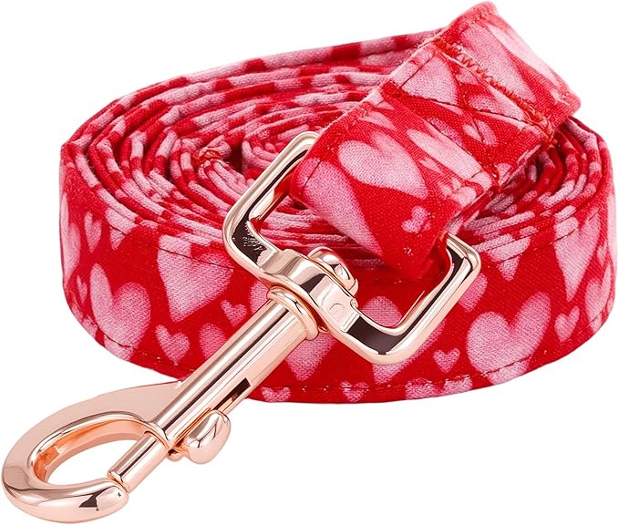 Dog Leash，Valentine's Pink Heart Print Pet Leash Comfortable Padded Boy/Girl Durable Heavy Duty Leashes for Small Medium Large Dogs