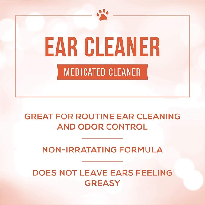 Nature's Specialties Dog Ear Cleaner Medicated Solution Non-Greasy Non-Irritation Made in USA Non-Toxic, 4 Ounces