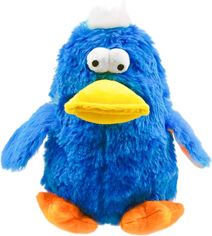 Squeaky Dog Toys Durable Stuffed Bird Dog Toys with Unique Squeak Sounds to Keep Dogs Busy, Cute & Funny Interactive Puppy Chew Toys for Small, Medium and Large Dogs(Blue Parrot)