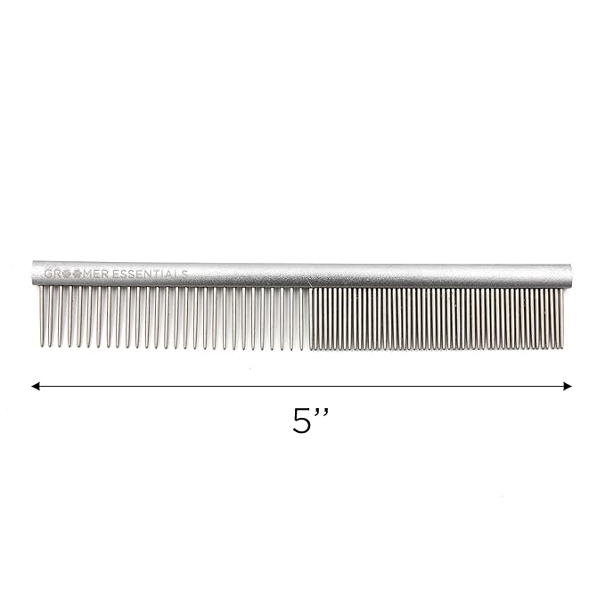 5" Face and Feet Comb - Finishing and Fluffing Comb - Perfect for Detail Work on Delicate Faces and Feet - Features Anti-Scratch Teeth