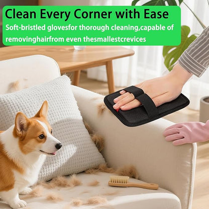 Pet Hair Remover, electrostatic pet Hair Removal Gloves - Reusable cat and Dog Hair Removal Tools for Furniture, Clothing, and Bedding - Sofas, Blankets, and Hair Removal Controls (2 Pieces)
