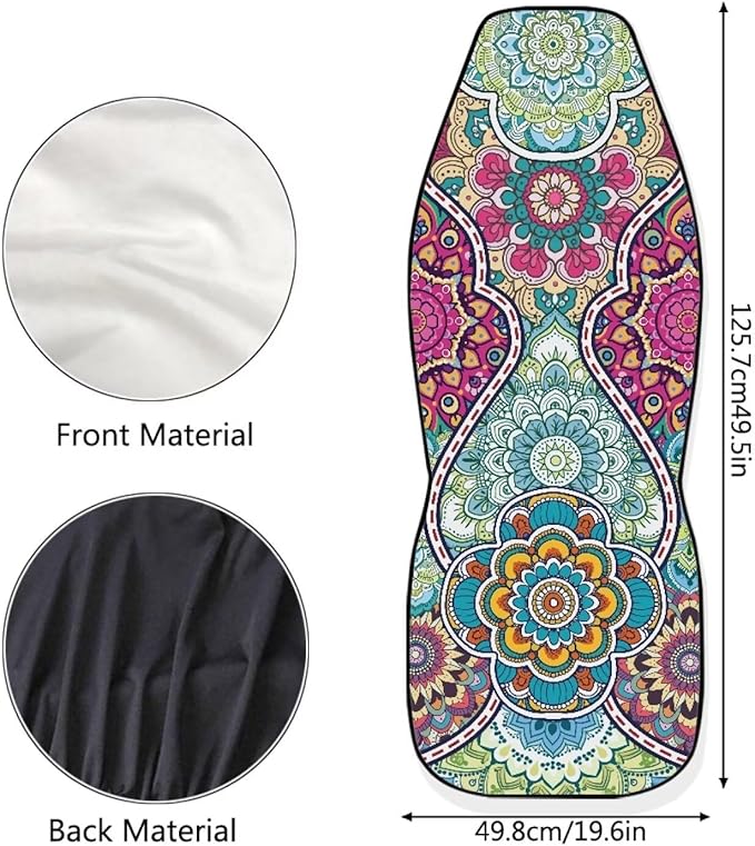 Dreaweet Boho Car Seat Covers Front Seats Universal 2 Piece Mandala Floral Pattern Car Decor Washable & Universal Seat Covers for Cars SUV Sedan