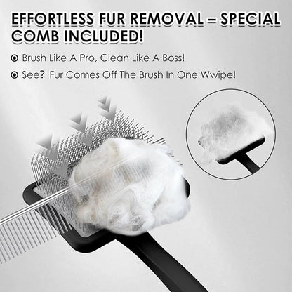Large Slicker Brush for Dogs - Long Pin Deshedding Brush for Mats & Shedding on Long Haired Dogs, Doodles, Poodles, Goldendoodle, Labradoodle, 3pc Grooming Kits with Wooden Handle, Black