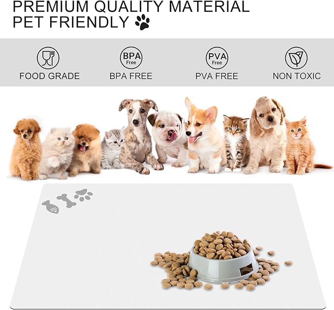 Absorbent Dog Food Mat, No Stains Quick Dry Dog Water Dispenser Mat, Pet Accessories Supplies,Easy Clean Dog Bowl Mat, Multiple Colors, Sizes & Purposes