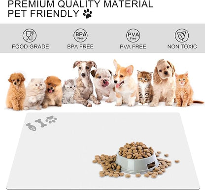 Absorbent Dog Food Mat, No Stains Quick Dry Dog Water Dispenser Mat, Pet Accessories Supplies,Easy Clean Dog Bowl Mat, Multiple Colors, Sizes & Purposes