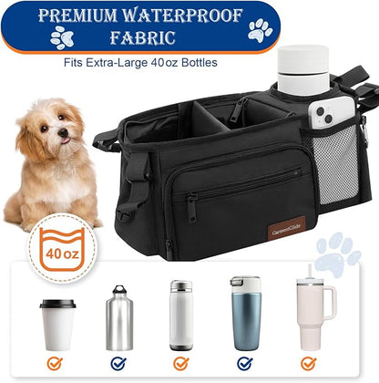 Dog Stroller Organizer Bag, Dog Mom Gifts for Women Pet Stroller Caddy, Stroller Accessories with Cup Holder, Poop Bag Dispenser, Pockets for Dog Essentials, Fits 14–19" Handles, Dog Mom Gift Ideas