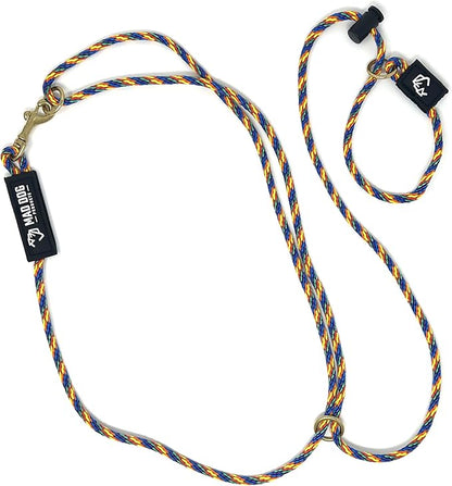 Mad Dog Products Hands Free Slip Dog Leash ¼” x 10’ Rainbow Signature Rope – Made in USA