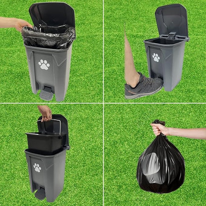 100 Count Dog Poop Bags Sized 23.6" x 21.6" for 20L Dog Poop Trash Can, Black