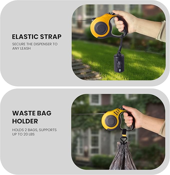 SVD.PET Poop Bag for Dogs with Retractable Dog Poop Bag Dispenser and Waste Bag Holder Kit, Leak-proof & Thick Dog Bags for Poop - 195 Count, 13 x 9 Inch