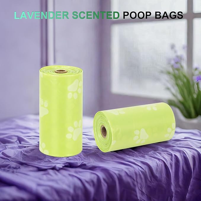 120Pcs Thick Dog Poop Bags Rolls, Leak-Proof Poop Bags for Dog and Cats Litter, 9x13 Inch Scented Pet Waste Bag for Small - Large Dogs Walking, Fits Most Doggie Bag Holder for Leash