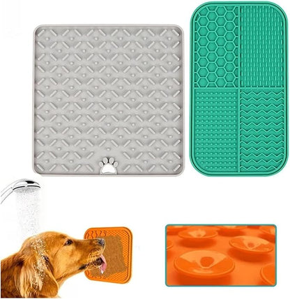 Pet Placemat, Silicone Slow Feeder Mat for Cats and Dogs - Lick Mat & Food Pad with Non-Slip Base for Mess-Free Eating, Stress Relief, and Portion Controlv(4)