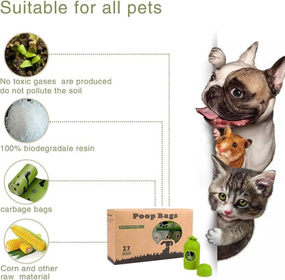 Dog Poop Bags Rolls: Leak-Proof Poo Bag with Dispenser – Large Unscented Poop Bags for Doggy Dogs (450 Count)- Green