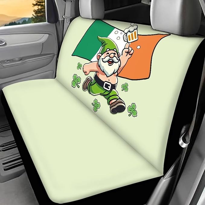 AFPANQZ Saint Patrick Day Car Back Seat Covers Protector Rear Car Seat Cushion Dust and Scratch Proof Washable Auto Bench Protective Universal Fits Car, Truck, SUV, Van