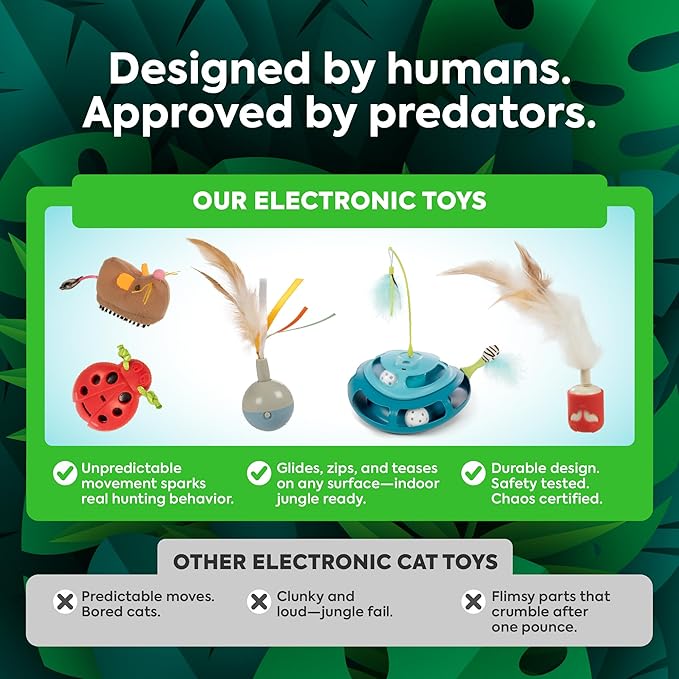 SmartyKat Hidden Hijinks Toy for Indoor Cats & Kittens, Electronic Interactive Motion Toy, Featuring Teaser Wand, Plus Replaceable Batteries Included