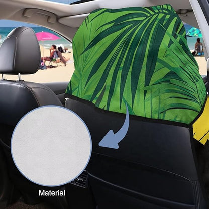 SEANATIVE Car Seat Towel Covers with Storage Bag Seat Post Workout Sweat Washable Cover for Car Towel for Dog Pet Workout Outdoor Sport Activities, Jamaica Palm Print