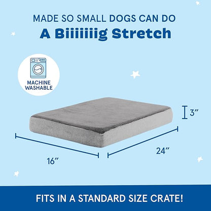 Barkbox Orthopedic Dog Bed with Memory Foam, Premium Comfort for Dogs and Puppies, Dog Bed for Joint Relief and Restful Sleep, Durable and Easy to Clean - Grey, Small