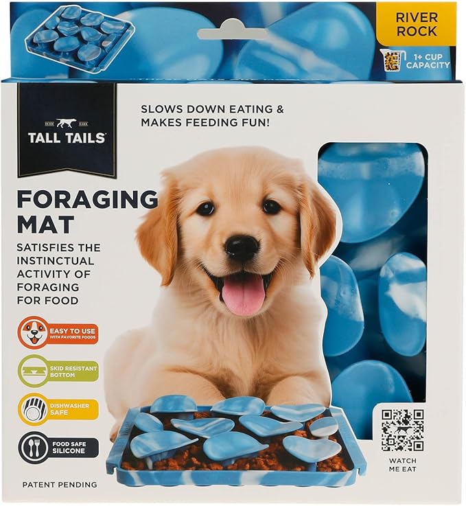 Tall Tails Rock Foraging Mat for Dogs – Slow Feeder Puzzle Mat for Easy & Engaging Feeding