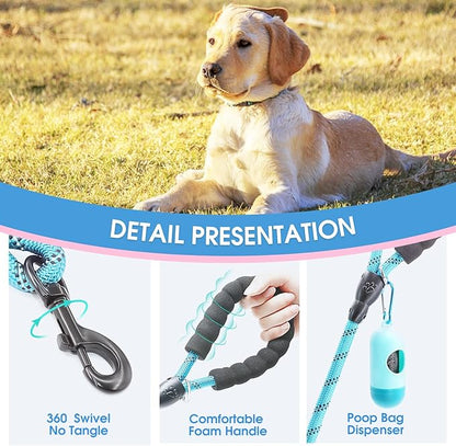 BAAPET 2/4/5/6 FT Dog Leash with Comfortable Padded Handle and Highly Reflective Threads for Small Medium and Large Dogs (4FT-1/2'', Blue)
