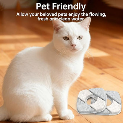 Cat Water Fountain Pump for 50oz, 95oz Fountain, Ultra Quiet, USB Cable, LED Light and 6 Pack Pet Fountain Filters
