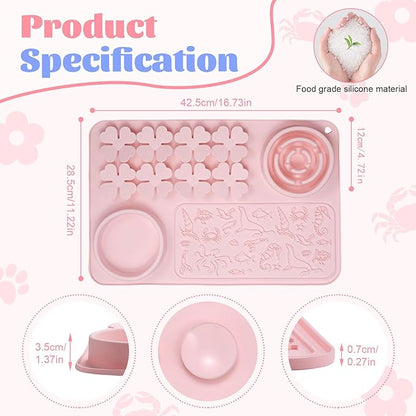 Silicone Lick Mat for Dogs & Cats – Slow Feeder Dog Bowl, Non-Slip Licking Mat for Large & Small Breeds, Puzzle Feeder & Snuffle Mat for Fast Eaters, Interactive Pet Food Mat